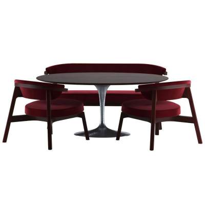 现代简约圆形餐桌椅组合